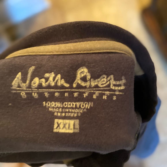 North River Outfitters XXL Green Cotton Pullover Shirt. Crew Neck w/2 Buttn Neck - Picture 5 of 7